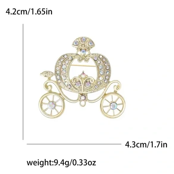 Gold-tone Jeweled Carriage Brooch - Picture 3 of 3